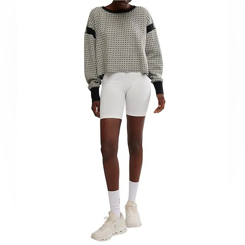 FP Movement My Time Reversible Textured Crew Neck Long Sleeve Tee NWT